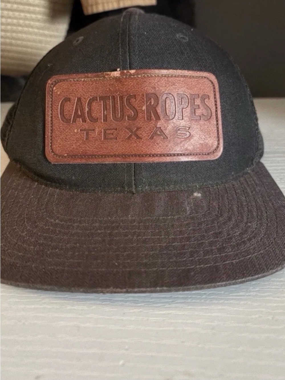 Cactus Ropes Texas HOOey Leather Patch
Trucker Hat Snapback Rodeo Western